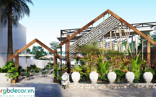 thiết kế quán cafe không gian mở