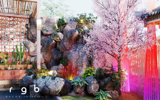 thiết kế quán cafe Bình Tân - dự án KingKoi cá Koi sân vườn